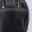 LOEWE Anagram Shoulder Bag Leather Navy Gold Auth 211867A-9