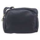 LOEWE Anagram Shoulder Bag Leather Navy Gold Auth 211867A-13