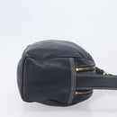 LOEWE Anagram Shoulder Bag Leather Navy Gold Auth 211867A-3