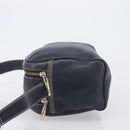 LOEWE Anagram Shoulder Bag Leather Navy Gold Auth 211867A-4