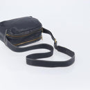 LOEWE Anagram Shoulder Bag Leather Navy Gold Auth 211867A-7