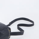 LOEWE Anagram Shoulder Bag Leather Navy Gold Auth 211867A-8