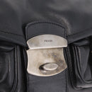 PRADA Shoulder Bag Leather Black Silver Auth 211869SAV-14