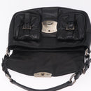 PRADA Shoulder Bag Leather Black Silver Auth 211869SAV-17