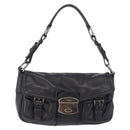 PRADA Shoulder Bag Leather Black Silver Auth 211869SAV-2
