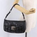 PRADA Shoulder Bag Leather Black Silver Auth 211869SAV-30