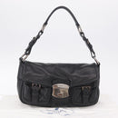 PRADA Shoulder Bag Leather Black Silver Auth 211869SAV-31