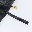 LOEWE Anagram Clutch Bag Leather Black Gold Auth 211871A-14