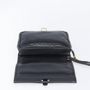 LOEWE Anagram Clutch Bag Leather Black Gold Auth 211871A-15