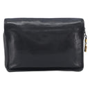 LOEWE Anagram Clutch Bag Leather Black Gold Auth 211871A-3
