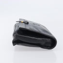 LOEWE Anagram Clutch Bag Leather Black Gold Auth 211871A-4