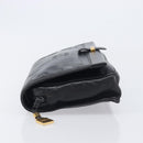 LOEWE Anagram Clutch Bag Leather Black Gold Auth 211871A-5