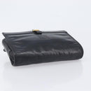 LOEWE Anagram Clutch Bag Leather Black Gold Auth 211871A-6