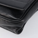 LOEWE Anagram Clutch Bag Leather Black Gold Auth 211871A-8