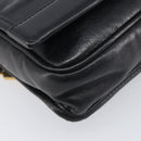 LOEWE Anagram Clutch Bag Leather Black Gold Auth 211871A-9