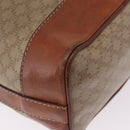 CELINE Macadam Canvas Shoulder Bag PVC Beige Gold Auth 211872-13
