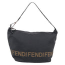 FENDI Shoulder Bag Canvas Black Silver 26587 Auth 211875-2