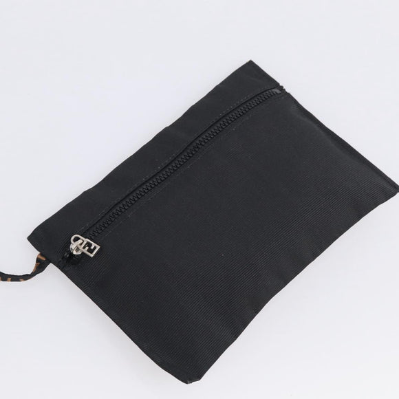 FENDI Shoulder Bag Canvas Black Silver 26587 Auth 211875
