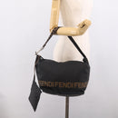 FENDI Shoulder Bag Canvas Black Silver 26587 Auth 211875-24