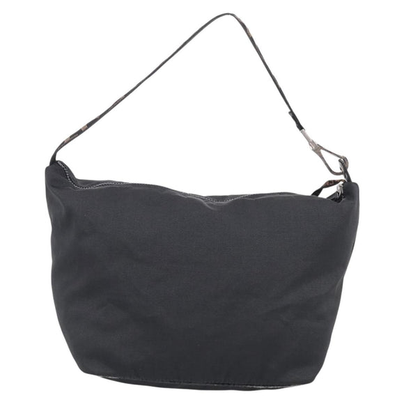 FENDI Shoulder Bag Canvas Black Silver 26587 Auth 211875