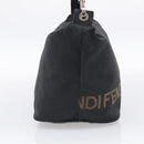 FENDI Shoulder Bag Canvas Black Silver 26587 Auth 211875-4