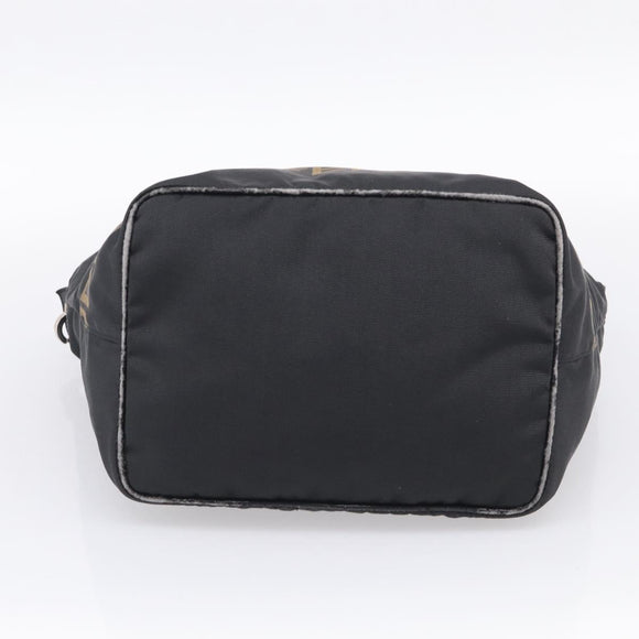 FENDI Shoulder Bag Canvas Black Silver 26587 Auth 211875