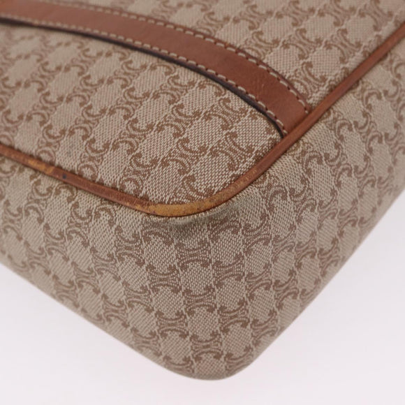 CELINE Macadam Canvas Tote Bag PVC Beige Gold Auth 211877