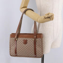 CELINE Macadam Canvas Tote Bag PVC Beige Gold Auth 211877-26
