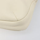Salvatore Ferragamo Gancini Shoulder Bag Leather Ivory Silver Auth 211880A-11
