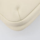 Salvatore Ferragamo Gancini Shoulder Bag Leather Ivory Silver Auth 211880A-12