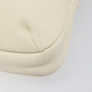 Salvatore Ferragamo Gancini Shoulder Bag Leather Ivory Silver Auth 211880A-13