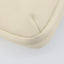 Salvatore Ferragamo Gancini Shoulder Bag Leather Ivory Silver Auth 211880A-14