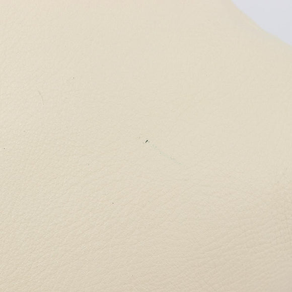 Salvatore Ferragamo Gancini Shoulder Bag Leather Ivory Silver Auth 211880A