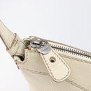 Salvatore Ferragamo Gancini Shoulder Bag Leather Ivory Silver Auth 211880A-17