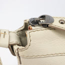 Salvatore Ferragamo Gancini Shoulder Bag Leather Ivory Silver Auth 211880A-18
