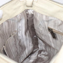 Salvatore Ferragamo Gancini Shoulder Bag Leather Ivory Silver Auth 211880A-22