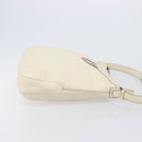 Salvatore Ferragamo Gancini Shoulder Bag Leather Ivory Silver Auth 211880A-4