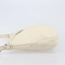 Salvatore Ferragamo Gancini Shoulder Bag Leather Ivory Silver Auth 211880A-5