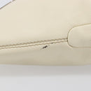 Salvatore Ferragamo Gancini Shoulder Bag Leather Ivory Silver Auth 211880A-6