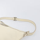Salvatore Ferragamo Gancini Shoulder Bag Leather Ivory Silver Auth 211880A-9