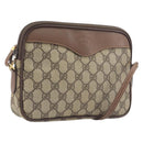 GUCCI GG Supreme Shoulder Bag PVC Beige Gold Auth 211882-1