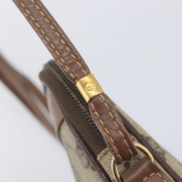 GUCCI GG Supreme Shoulder Bag PVC Beige Gold Auth 211882