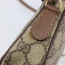 GUCCI GG Supreme Shoulder Bag PVC Beige Gold Auth 211882-18