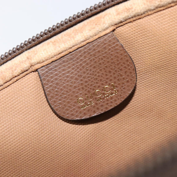 GUCCI GG Supreme Shoulder Bag PVC Beige Gold Auth 211882