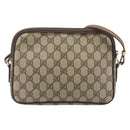 GUCCI GG Supreme Shoulder Bag PVC Beige Gold Auth 211882-3