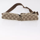 GUCCI GG Canvas Waist Bag Beige Silver 28566 Auth 211883-12