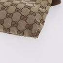 GUCCI GG Canvas Waist Bag Beige Silver 28566 Auth 211883-14