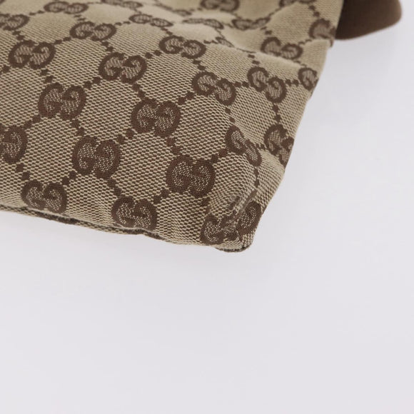 GUCCI GG Canvas Waist Bag Beige Silver 28566 Auth 211883
