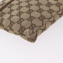 GUCCI GG Canvas Waist Bag Beige Silver 28566 Auth 211883-15