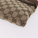 GUCCI GG Canvas Waist Bag Beige Silver 28566 Auth 211883-16